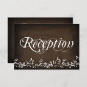 Landelijke ontwerpen bruine ontvangstkaarten informatiekaartje (Voorkant / Achterkant)