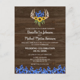 Landelijke Oostenrijkse Floral Antlers Weddenschap Briefkaart