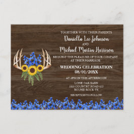 Landelijke Oostenrijkse Floral Antlers Weddenschap Briefkaart