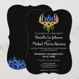 Landelijke Oostenrijkse Floral Antlers Weddenschap Kaart