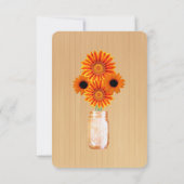 Landelijke oranje metseljars tafel plaatskaart (Achterkant)