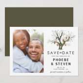 Landelijke Oude Eikenboom Save the Date Foto (Voorkant / Achterkant)