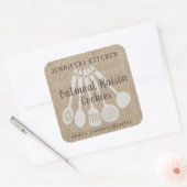 Landelijke Oude Stijl Persoonlijk Recept Vierkante Sticker (Envelop)