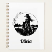 Landelijke Paard Cowgirl Westerse Gepersonaliseerd Planner (Voorkant)