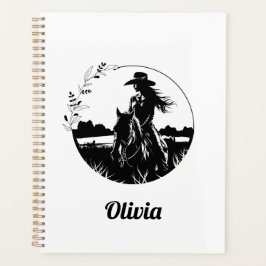 Landelijke Paard Cowgirl Westerse Gepersonaliseerd Planner