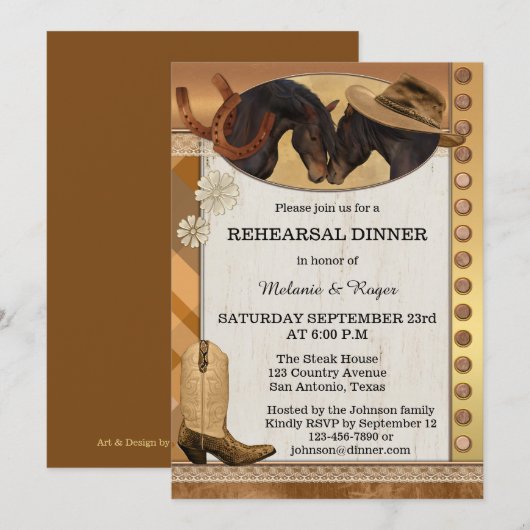 Landelijke paarden - Uitnodiging tot resten (Voorkant / Achterkant)