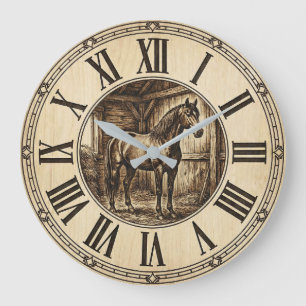Landelijke paardenstal wandklok Boerderij decor