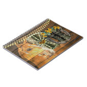 Landelijke paardenzonnewielen wagenwiel cowboylaar notitieboek (Linkerzijde)