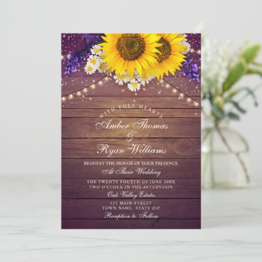 Landelijke Paarse Gele Zonnebloem Bloem Boerenhoev (Staand voorkant)