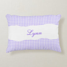 Landelijke Paarse Gingham Gepersonaliseerde Naam