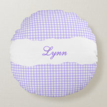 Landelijke Paarse Gingham Gepersonaliseerde Naam