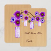 Landelijke paarse metseljampot tafel plaatskaart (Voorkant / Achterkant)