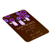 Landelijke paarse metseljars save the date-magneet magneet (Rechterzijde)