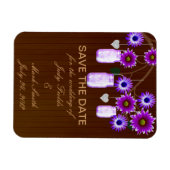 Landelijke paarse metseljars save the date-magneet magneet (Horizontaal)