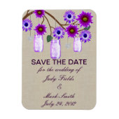 Landelijke paarse metseljars Save The Date-magneet Magneet (Verticaal)