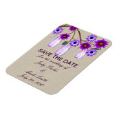 Landelijke paarse metseljars Save The Date-magneet Magneet (Linkerzijde)