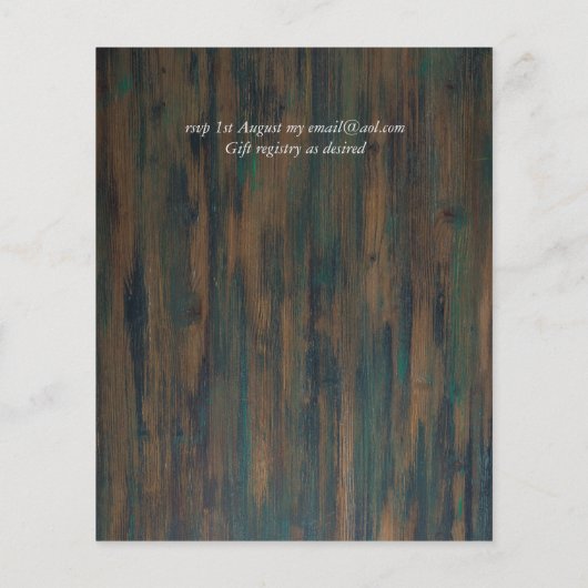 Landelijke paarse oranje roze bloemige trouwuitnod (Achterkant)