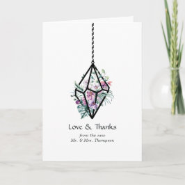 Landelijke Pastel Bloem Terrarium Tuin Bruiloft Bedankkaart