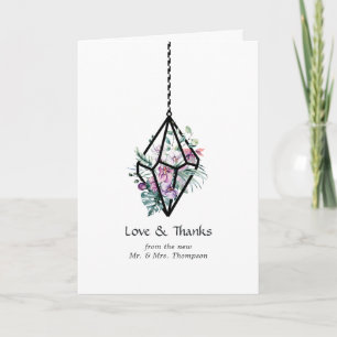 Landelijke Pastel Bloem Terrarium Tuin Bruiloft Bedankkaart