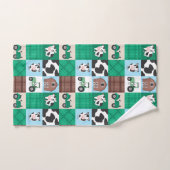 Landelijke Patchwork Koeboerderij Tan en Groen Bad Handdoek (Handdoek)