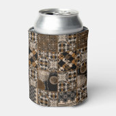 Landelijke patchwork patroon blikjeskoeler (Blikje Voorkant)