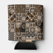 Landelijke patchwork patroon blikjeskoeler (Achterkant)