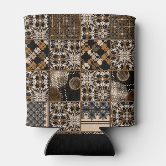 Landelijke patchwork patroon blikjeskoeler (Achterkant)