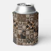 Landelijke patchwork patroon blikjeskoeler (Blikje Achterkant)