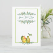 Landelijke peren trouwuitnodiging 5x7" kaart (Staand voorkant)