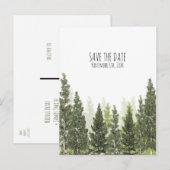 Landelijke pijnbomen Eenvoudig landelijke save the Aankondigingskaart (Voorkant / Achterkant)