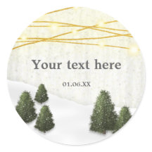 Landelijke pijnbomen op een winterhuwelijk in dece