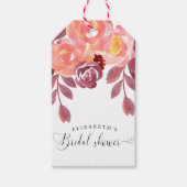 Landelijke Pioenrozen Elegante Script Bruiloft Fee Cadeaulabel (Voorkant)