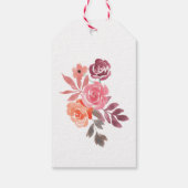 Landelijke Pioenrozen Elegante Script Bruiloft Fee Cadeaulabel (Achterkant)