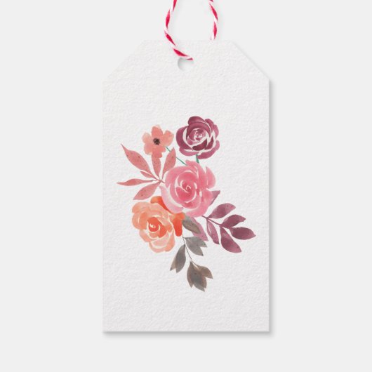 Landelijke Pioenrozen Elegante Script Bruiloft Fee Cadeaulabel (Achterkant)