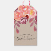 Landelijke Pioenrozen Elegante Script Bruiloft Fee Cadeaulabel (Voorkant)