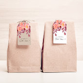 Landelijke Pioenrozen Elegante Script Bruiloft Fee Cadeaulabel