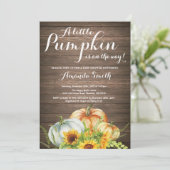 Landelijke pompoen herfst babyshower uitnodiging (Staand voorkant)