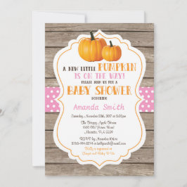 Landelijke pompoen herfst meisje babyshower uitnod kaart