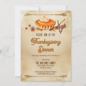 Landelijke Pompoentaart Thanksgiving-diner Kaart (Voorkant)