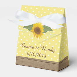 Landelijke pot met zonnebloem cadeau doos bedankdoosjes