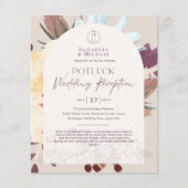 Landelijke POTLUCK Trouwreceptie Template Uitnodig (Voorkant)
