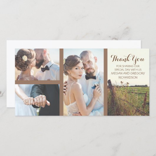 Landelijke prikkeldraad hek rustieke bruiloft bedankkaart (Voorkant / Achterkant)