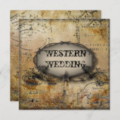 landelijke prikkeldraad western country cowboy bru kaart (Voorkant / Achterkant)