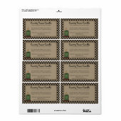 Landelijke primitieve kaars geruit landelijk etiket (Full Sheet)