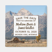 Landelijke Ranch Bruiloft Save the Date Magnet (Voorkant)
