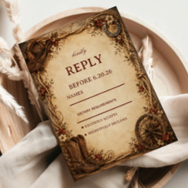Landelijke Ranch Elegant RSVP Kaartje
