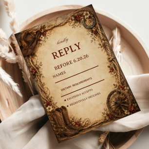Landelijke Ranch Elegant RSVP Kaartje