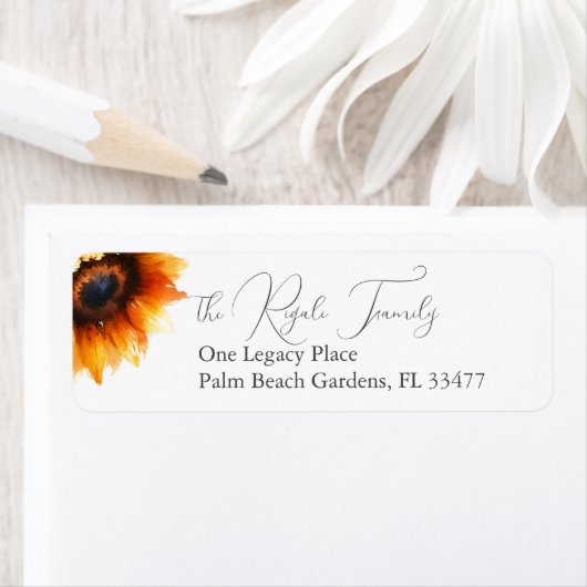 Landelijke Retouradres Zonnebloem Etiket (Insitu)