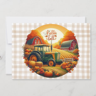 Landelijke/retro herfst op de boerderij feestdagenkaart