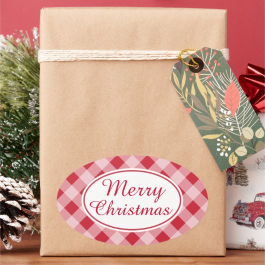 Landelijke Retro Prettig Kerstmis Cadeau Stickers (Feestdagen)